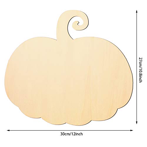 4 Pieces Large Thanksgiving Wooden Pumpkin Cutout Unfinished Thanksgiving Pumpkin Wooden Decorations Blank Unfinished Craft Pumpkin Ornaments for DIY