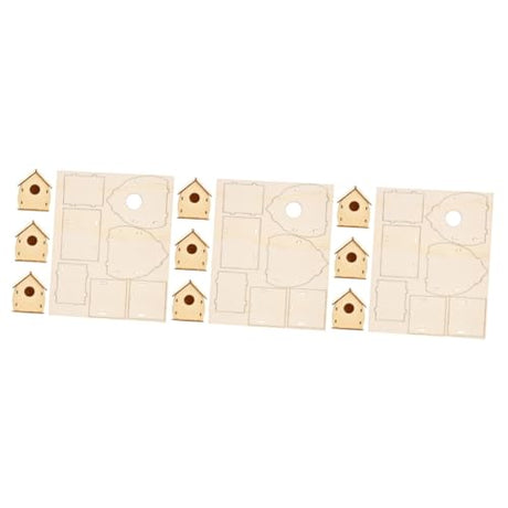 COHEALI 12 pcs Christmas Wooden House Unfinished Wooden House Wooden Hanging House birdhouses for Outdoors Birdhouse kit Christmas Village House COHEALI