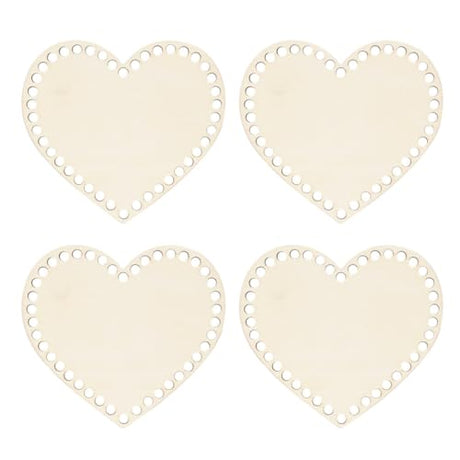 STOBOK 4pcs Wooden Basket Bottoms for Knitting Wooden Basket Bottom Basket Bottom for Crochet for Crochet Unfinished Wooden Round Weaving Knitting STOBOK