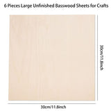 6 Pack Basswood Sheets for Crafts-12 x 12 x 1/8 Inch- 3mm Thick Plywood Sheets with Smooth Surfaces-Unfinished Squares Wood Boards for Laser Cutting, AWIZOM
