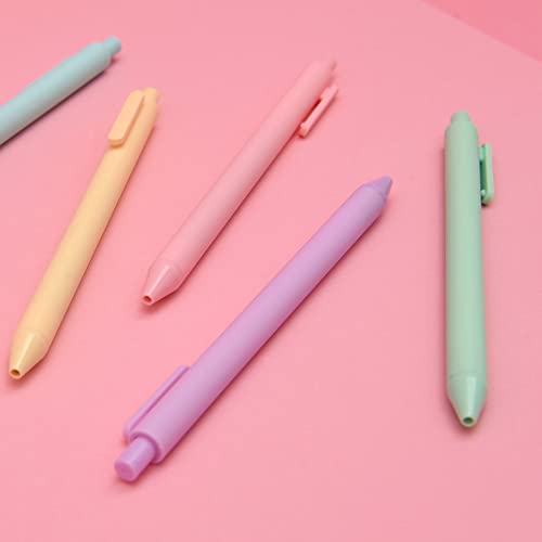 Kaco Pack of 5 Pieces Gel Ink Pens Colored Ink Cute Retractable Pens for  Note Taking 0.5mm Fine Point (Macarons)