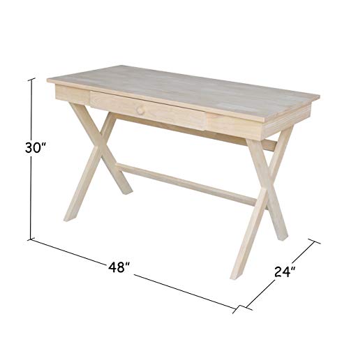 International Concepts Cross Leg Desk, Unfinished - WoodArtSupply