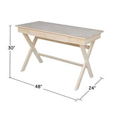 International Concepts Cross Leg Desk, Unfinished IC International Concepts