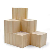 Wood Blocks for Crafts, Unfinished Wood Cubes, 2 Inch Natural Wooden Blocks, Pack of 8 Wood Square Blocks, Wooden Cubes for Arts and Crafts and DIY SIWUCHYE