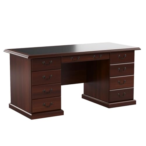 Sauder Heritage Hill Executive Desk, Classic Cherry Finish - WoodArtSupply