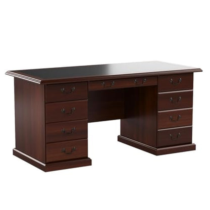 Sauder Heritage Hill Executive Desk, Classic Cherry Finish - WoodArtSupply