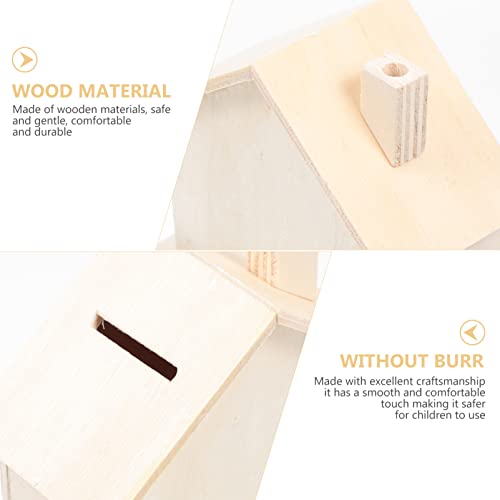 MAGICLULU 3pcs Unfinished Wooden House Piggy Bank Blank Wooden Piggy Bank DIY Blank House Piggy Bank for Kid Craft Home Decor MAGICLULU