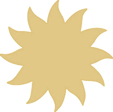 Sun Cutout Unfinished Wood Outdoors Summer Decor Door Hanger MDF Shape Canvas Style 1 Diverse Woodworking