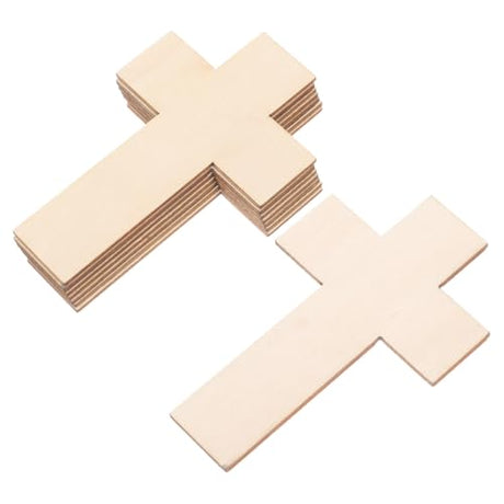 Zerodeko 20pcs Cross Wood Home Decor Wooden Cutouts Jesus Cross Wooden Crafts Wood Decor Cross Decor Blank Wood Tags Wooden Crosses Toys Unfinished Zerodeko