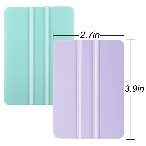 WRAPXPERT Squeegee for Vinyl- Felt Vinyl Squeegee 2 Pcs,Purple and Teal Squeegee Scraper Tool Kit for Crafts Car Wrap Window Tint Wallpaper Glass WRAPXPERT