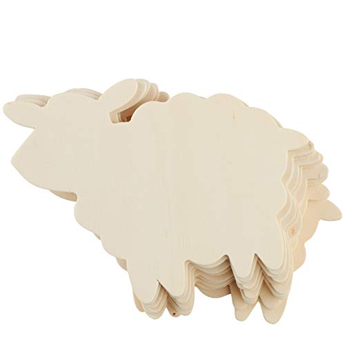 Pack of 24 Unfinished Wooden Sheep Cutouts - Baby Lamb Blank Wood Cutouts Ready for DIY Kids Crafts Religious VBS and Sunday School Activities from Factory Direct Craft