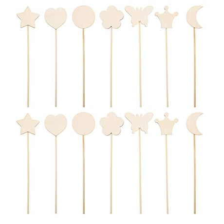 Kisangel 14pcs Handmade Wand Moon Wand Unfinished Wand Unfinished Fairy Wands Fairy Stick DIY Fairy Wand Wooden Fairy Wand Graffiti Toy for Kids Kisangel