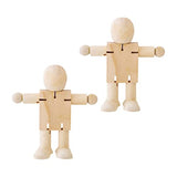 ARTIBETTER 6 Pcs Joint Puppet Toys Artist Wooden Tiny Doll Bodies Painting Graffiti Unfinished People Bodies Unfinished Wooden Robot Bodies Kids ARTIBETTER