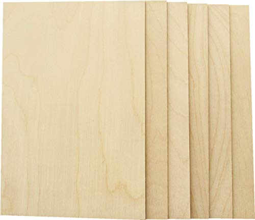 WOOCHE 3mm 1/8" x 8" x 12" Baltic Birch Plywood, 6 Pcs Craft Wood Sheets with Grade B/BB Veneer, Perfect for DIY Projects, Laser Cutting & Engraving, WOOCHE
