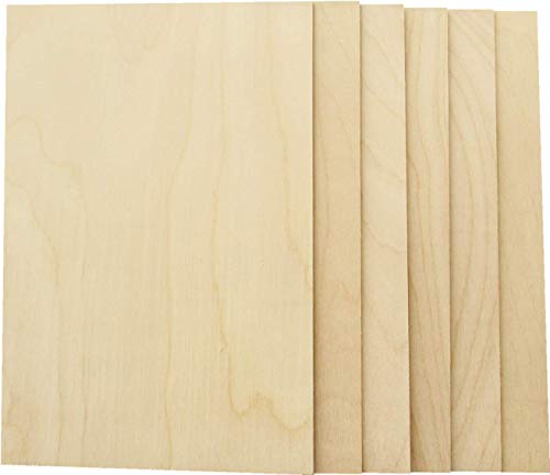 WOOCHE 3mm 1/8" x 8" x 12" Baltic Birch Plywood, 6 Pcs Craft Wood Sheets with Grade B/BB Veneer, Perfect for DIY Projects, Laser Cutting & Engraving, - WoodArtSupply