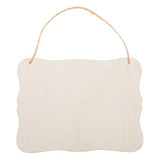 JANOU 3pcs Unfinished Wood Sign Blank Hanging Wooden Plaque DIY Craft Project Wood Sign with Rope Door Wall Art Decorative, Style 3, 9x6.5'' JANOU