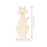 Unfinished Halloween Cat Wood Cat Shaped DIY Wood Halloween Blank Wood with Twines Art Unfinished Ornaments for Halloween Christmas Wedding Birthday Zontween