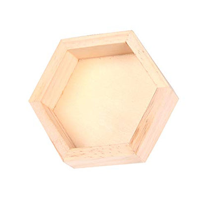 lasenersm 1pc Wooden Necklace Jewelry Display Tray Hexagon Solid Wooden Jewelry Tray Trinkets Storage Tray Jewelry Storage Display Holder for - WoodArtSupply