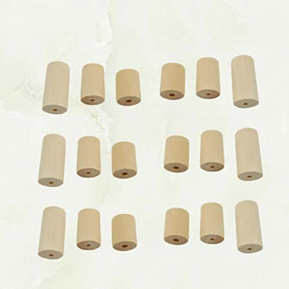 Hand Jewelry Ornament Crafts 60 Pcs Unfinished Wooden Craft Blocks Cylinders Wooden Tube Hole Round Bar for Art Crafts DIY Jewelry Accessories