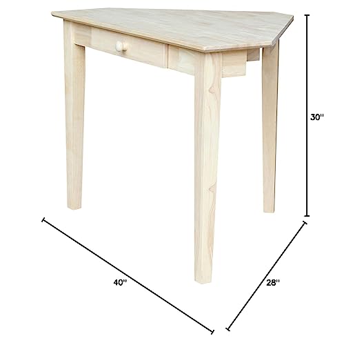 IC International Concepts Corner Computer Desk, Unfinished - WoodArtSupply