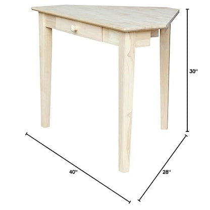 IC International Concepts Corner Computer Desk, Unfinished - WoodArtSupply