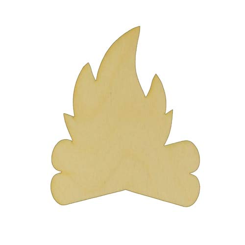 Package of 10, Small 4" X 5" 1/8" Baltic Birch Plywood Campfire Wood Cutout for Art & Craft Project, Made in USA - WoodArtSupply