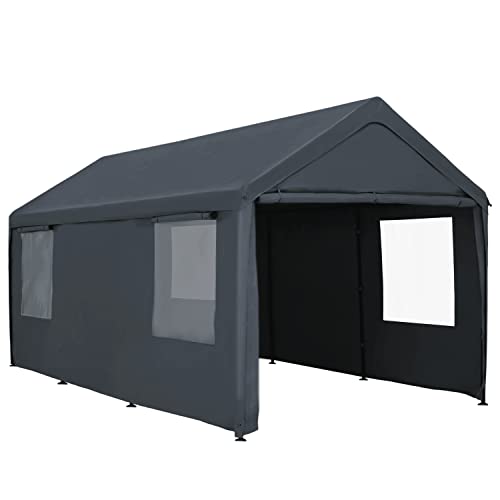 NOWENSOL Carport Canopy 12x20ft Heavy Duty with Removable Sidewalls & Doors, Portable Car Port Garage Shelter for Boat, Party, Outdoor Camping Tent,