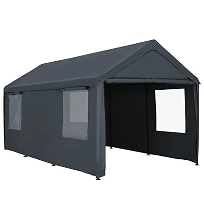 NOWENSOL Carport Canopy 12x20ft Heavy Duty with Removable Sidewalls & Doors, Portable Car Port Garage Shelter for Boat, Party, Outdoor Camping Tent,