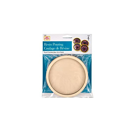 Mod Podge Coasters, Wood, Set of 4 Kit, Pouring Surface for Epoxy, DIY Supplies for Resin Arts and Crafts Projects, 25485