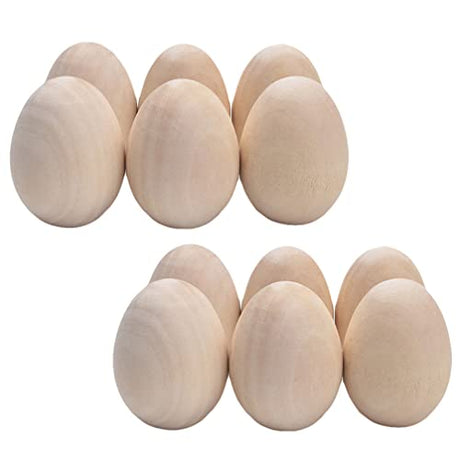 Unomor Wedding Decorations Childrens Toys 12pcs Unfinished Wood Easter Craft Eggs Wooden Fake Eggs for Crafts and Easter Egg Ornaments Wedding Unomor