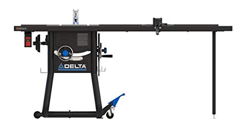 Delta 36-5052T2 Contractor Table Saw with 52" Rip Capacity and Steel Extension Wings - WoodArtSupply