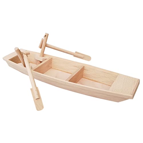 NOLITOY Unfinished Wooden Rowboat, Mini Wood Boat Model Figurine forIY Crafts School Project Birthday Party Gift Home Office Table Decoration - WoodArtSupply