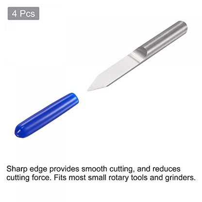 uxcell Wood Engraving Router Bit, 1/8" 3.175mm Shank 0.2mm Tip 40 Degree Solid Carbide CNC 3D Milling Cutter, for Carving Acrylic PVC MDF Plastic,