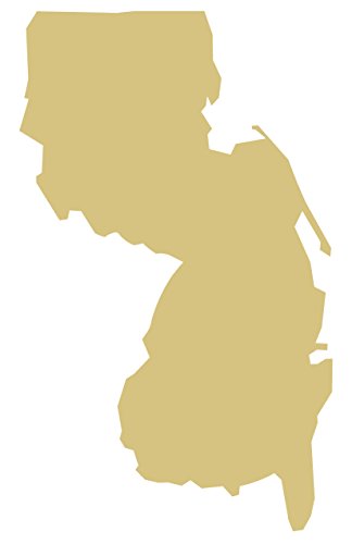 States Cutout Unfinished Wood United States Geography School Decor Door Hanger MDF Shape Canvas Style 1 (12", NJ) Diverse Woodworking