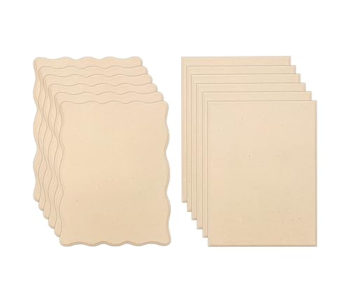 12 Pack Unfinished Wooden Plaques 8"x6"-0.25 Inch Thick Beveled MDF Wood Sign for Burning DIY Crafts (6 Pieces Each,2 Shapes) - WoodArtSupply