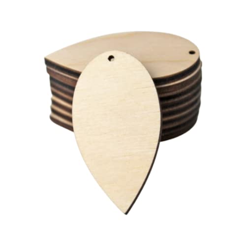 ALL SIZES BULK (12pc to 100pc) Unfinished Wood Laser Cutout Solid Reverse Teardrop Dangle Earring Jewelry Blanks Shape Crafts Made in Texas Texan Wood Crafts
