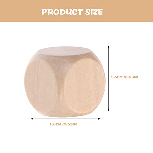 Toddmomy 50pcs Unfinished Wooden Dice Blank Square Blocks 6 Sided Wood Cubes DIY Standard Game Dice Small Wood Cubes with Rounded Corners for Wood Toddmomy