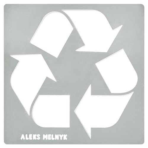 Aleks Melnyk #66 Recycle Logo 4 x 4 inch, Metal Stencil, Trash Bin Stencil Multiple Uses, Stainless Steel Template for Painting, Pyrography, Wood - WoodArtSupply