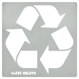 Aleks Melnyk #66 Recycle Logo 4 x 4 inch, Metal Stencil, Trash Bin Stencil Multiple Uses, Stainless Steel Template for Painting, Pyrography, Wood - WoodArtSupply