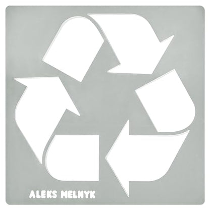 Aleks Melnyk #66 Recycle Logo 4 x 4 inch, Metal Stencil, Trash Bin Stencil Multiple Uses, Stainless Steel Template for Painting, Pyrography, Wood - WoodArtSupply