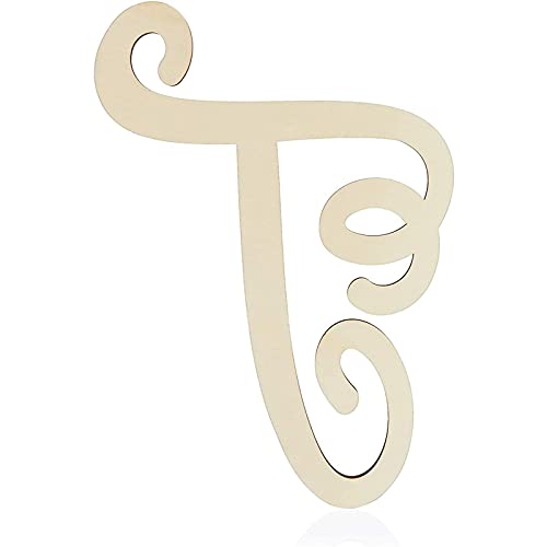 Wooden Monogram Alphabet Letters, Decorative Letter T (13 Inches) - WoodArtSupply