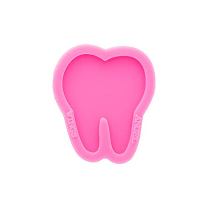 Shiny Glossy Tooth Shape Silicone Mold for 1.5 Inch Badge Reel Epoxy Craft Resin Mold Keychain Silicone Moulds DIY Jewelry Making Silicone Mold - WoodArtSupply