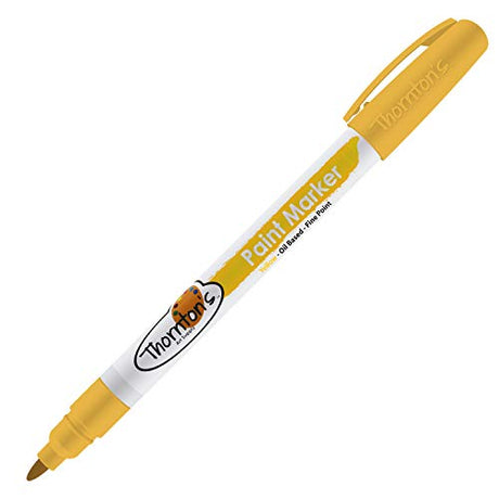 Thornton's Art Supply Vibrant Premium Oil-Based Paint Markers Pen Fine Yellow for Craft, Rock Painting | Safe for Kids | Write on Multi Surface Glass Thornton's Art Supply