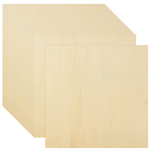 20PCS Basswood Sheets 1/8 x 12 x 12 Inch Plywood 3mm Square Wooden Board for Crafts, Unfinished Wooden Sheets 3mm Basswood for DIY Architectural APACALI