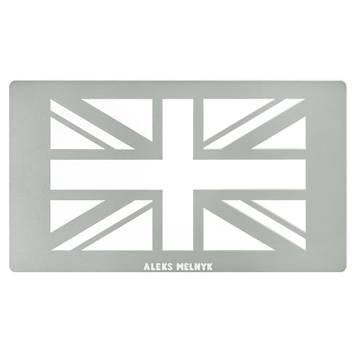 Aleks Melnyk No.430 Metal Stencil, British Flag, Royal Union Flag, Union Jack, Small Stencil, 1 PC, Template for Wood Burning, Engraving, Crafting, - WoodArtSupply