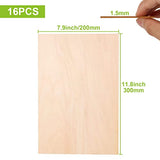 CYEAH 16 Pcs 12 x 8 Inch Basswood Sheets 1/16, 1.5mm Thin Plywood Sheets Unfinished Wood Sheets Basswood Sheet for Laser Cutting Crafts DIY Wooden CYEAH