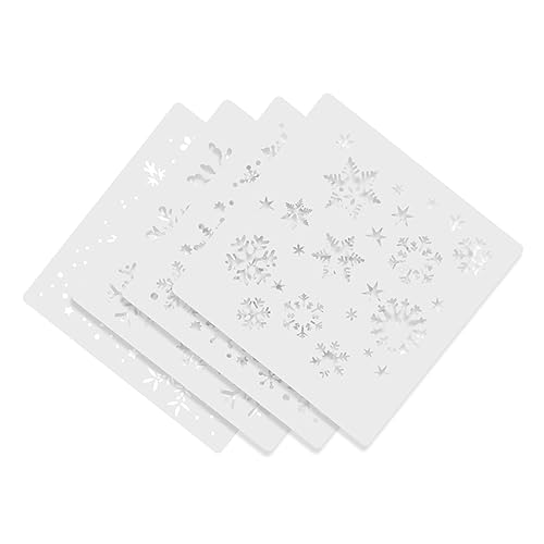 VILLCASE 4pcs Painting Template Wall Door Painting Stencil Wood Burning Stencils Cookie Stencils Christmas Stencils for Painting Kids Decor Stencils VILLCASE