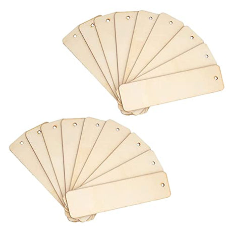 DECHOUS 36pcs Bookmark Book Page Holder Unfinished Wood Ornaments Blank Slices Wooden Book Markers Unfinished Wood Tag Unfinished Hanging Tags DECHOUS