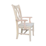 IC International Concepts Double X-Back Arms Chairs, Dining Height, Unfinished IC International Concepts