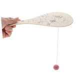 Toyvian 4pcs Graffiti Blank Racket Wooden Paddle Ball Toy Paddle Paint Toy Paddle Draw Toy Unfinished Wood Racket Classic Paddleball Wooden Catch Toyvian